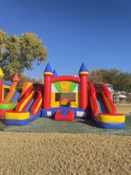 dual lanes castle combo bounce house 1 Dual Side Lane Castle Combo (Wet/Dry)