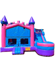 pink castle princess bounce house combo Pink Princess Bounce House (Wet/Dry)