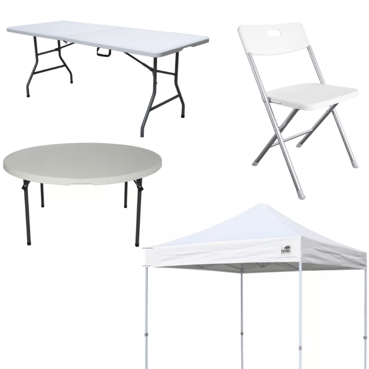 Tables, Chairs, Tents