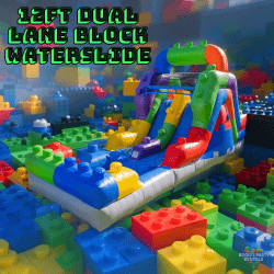 12ft Dual Lane Block Waterslide