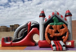 halloween pumpkin bounce house for rent 1760035757 1 Pumpkin Bounce House Combo (Wet/Dry)