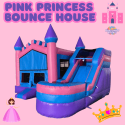 Pink Princess Bounce House (Wet/Dry)
