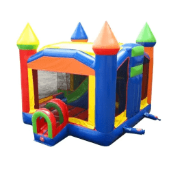 bounce house slide rental 1762454745 3-in-1 Rainbow Obstacle Bounce House Slide Combo (Dry)