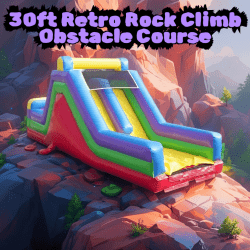 30ft Retro Rock Climb Obstacle Course (Dry)