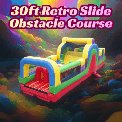 30ft Retro Slide Obstacle Course (Dry)