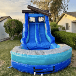 double lane waterslide rental 1764795015 13ft Dual Lane Blue Tropical Slide