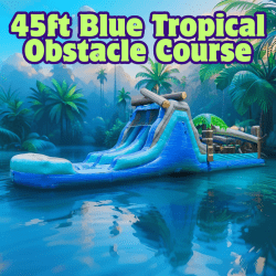45ft Blue Tropical Obstacle Course (Wet/Dry)