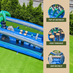 obstacle course rental 1764792934 45ft Blue Tropical Obstacle Course (Wet/Dry)