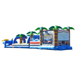 Shark Obstacle Bouncer + Dual Lane Slip N Slide (Wet)